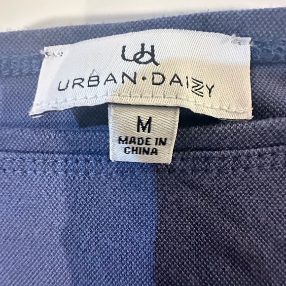 Urban Daizy Navy Blue Long Sleeve Cropped Top Size Medium - Picture 3 of 5